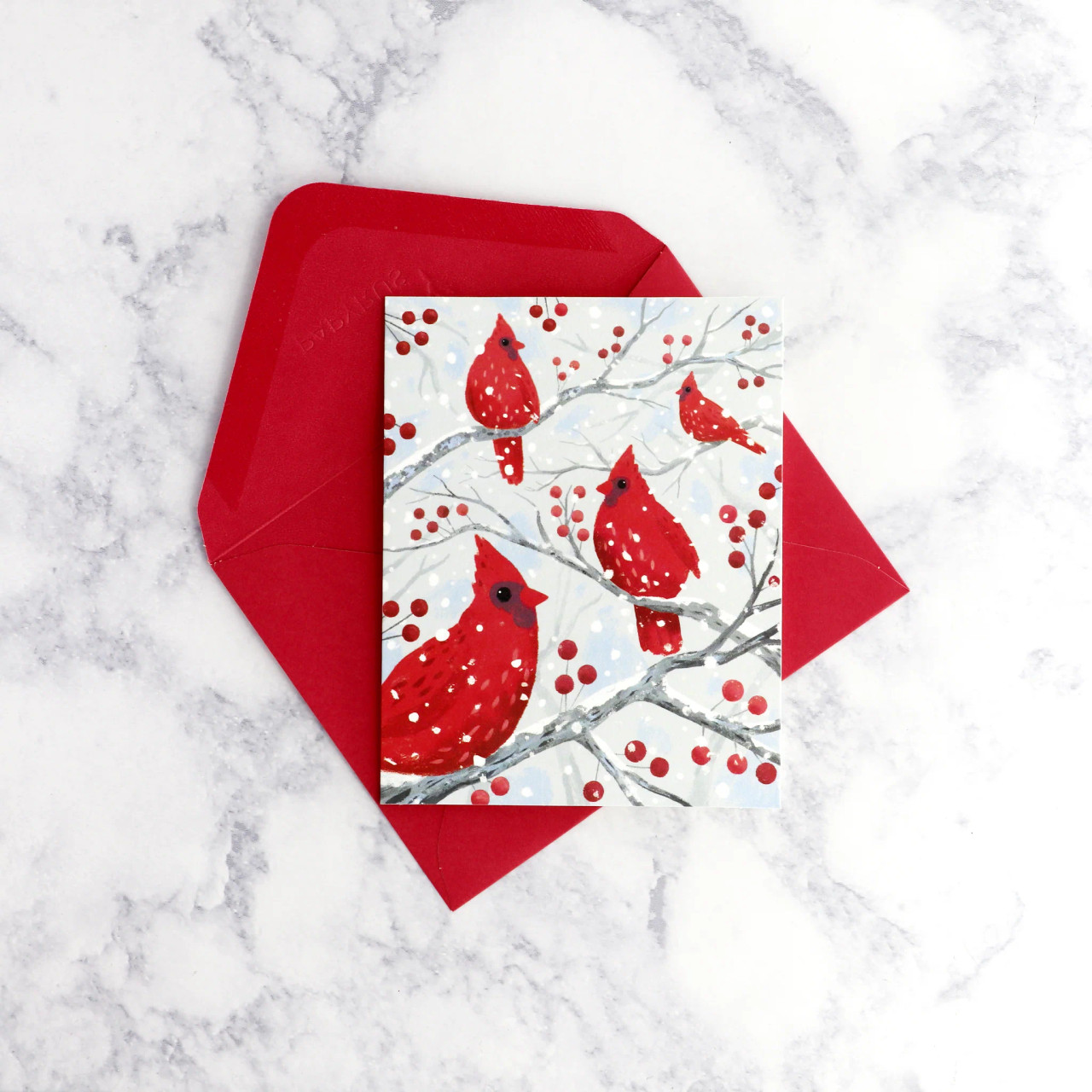 Cardinal On Branch Christmas Card | Papyrus | The Penguin Gallery