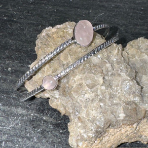 Rose Quartz Two-Stone Cuff