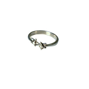 2 Stars Silver Ring S7 2 Stars Silver Ring S7