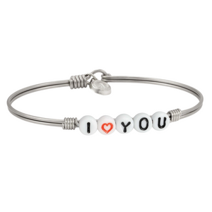 I Love You Letter Bead Bangle Bracelet I Love You Letter Bead Bangle Bracelet