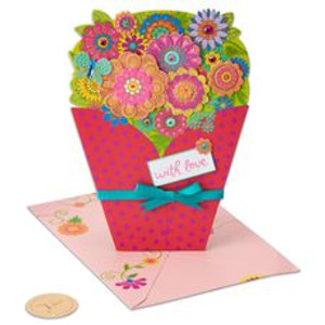 Floral Diecut Bouquet Birthday Card Floral Diecut Bouquet Birthday Card