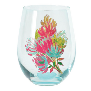 Bouquet Stemless Wine Glass - Etta Vee Bouquet Stemless Wine Glass - Etta Vee