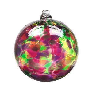 6in Calico Winter Carnival Purple & Green Orb 6in Calico Winter Carnival Purple & Green Orb