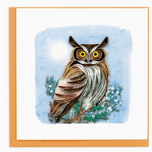 Quilled Great Horned Owl Card