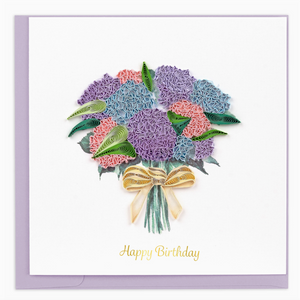 Quilled Hydrangea Bouquet Card Quilled Hydrangea Bouquet Card