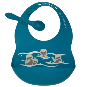 Sugarbooger Silicone Bib & Spoon Set - Baby Otter Sugarbooger Silicone Bib & Spoon Set - Baby Otter