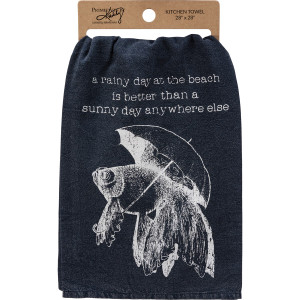 Rainy Day At The Beach Is Better Dish Towel Rainy Day At The Beach Is Better Dish Towel
