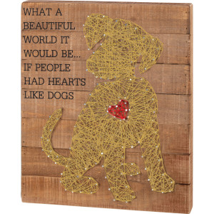 String Art Hearts Like Dogs Sign