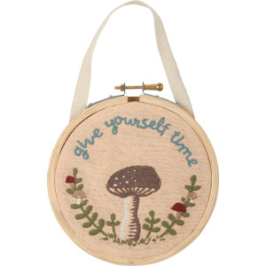 Give Yourself Time Hand Embroidered Sign Give Yourself Time Hand Embroidered Sign