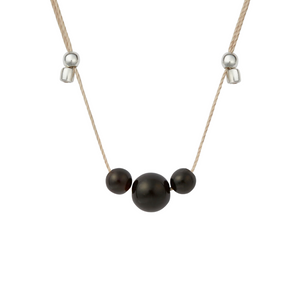 Hyevibe Gemstone Trio Necklace - Onyx Silver Hyevibe Gemstone Trio Necklace - Onyx Silver