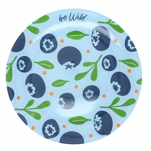 Glass Appetizer Plate : Blueberries Glass Appetizer Plate : Blueberries