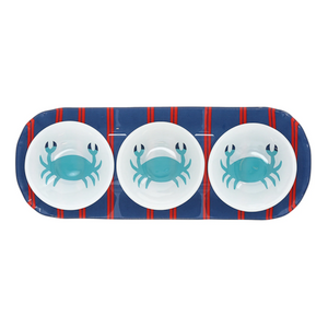 Glass Serving Tray Set : Crab