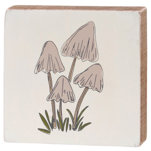 Chanterelle Mushrooms Block Sign Chanterelle Mushrooms Block Sign