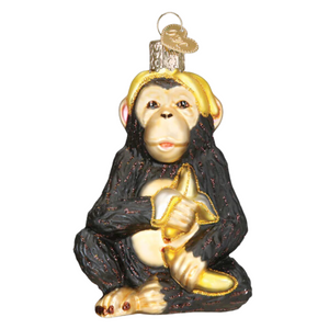 Chimpanzee Glass Ornament Chimpanzee Glass Ornament