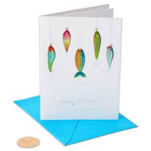 Fish On Hooks Birthday Card Fish On Hooks Birthday Card