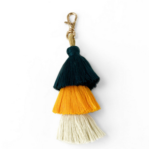 Yucatan Keychain Blue Yellow White Tassels Yucatan Keychain Blue Yellow White Tassels
