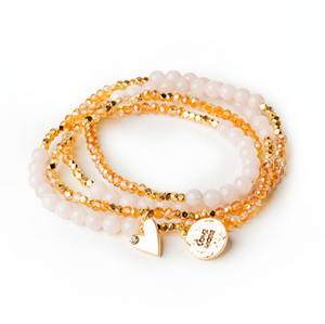Rose Quartz Terra Stone Wrap Bracelet & Necklace Rose Quartz Terra Stone Wrap Bracelet & Necklace