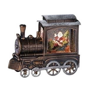 Lighted Swirl Train Engine with Santa Water Lantern Lighted Swirl Train Engine with Santa Water Lantern
