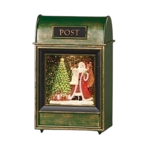 Lighted Swirl Mailbox with Santa Water Lantern Lighted Swirl Mailbox with Santa Water Lantern
