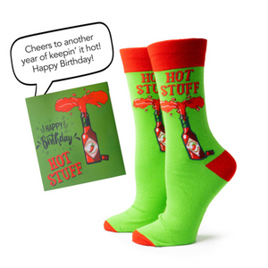 Hot Stuff Birthday Card Sock Set Hot Stuff Birthday Card Sock Set