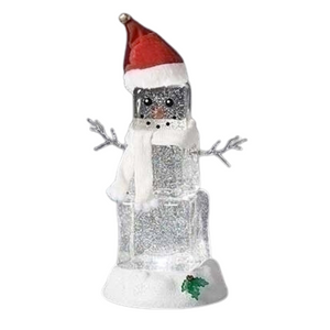 Snowman Cube with Santa Hat Water Lantern Snowman Cube with Santa Hat Water Lantern