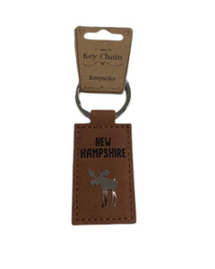NH Leather Moose Keychain