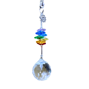 Suncatcher Crystal Ball With Colored Stones Suncatcher Crystal Ball With Colored Stones