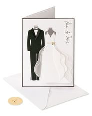 Modern Bride and Groom Wedding Card