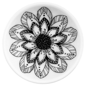 B&W Flower Ring Bowl B&W Flower Ring Bowl