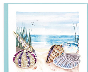 Quilled Seashells on the Shore Card