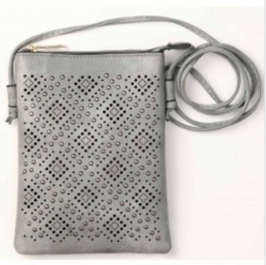 Grey Studs Laser Cut Crossbody Cellphone Bag Grey Studs Laser Cut Crossbody Cellphone Bag