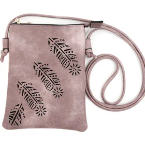 Rose Feather Cut Crossbody Cellphone Bag Rose Feather Cut Crossbody Cellphone Bag