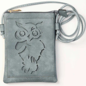 Crossbody Cellphone Bag Owl Cut Navy