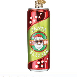Santa Seltzer Glass Ornament Santa Seltzer Glass Ornament