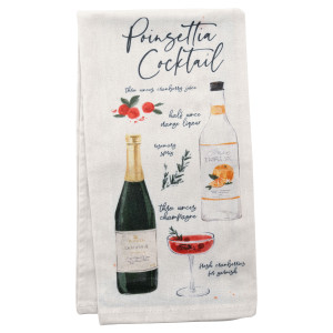 Poinsettia Cocktail Spirits Tea Towel Poinsettia Cocktail Spirits Tea Towel