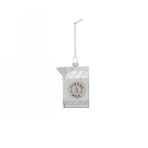 Non-Dairy Almond Milk Carton Glass Ornament Non-Dairy Almond Milk Carton Glass Ornament