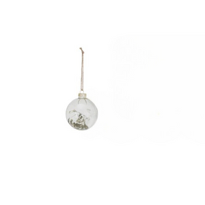 Dried Botanical Tiny Stems with Flowers Glass Ball Ornament Dried Botanical Tiny Stems with Flowers Glass Ball Ornament