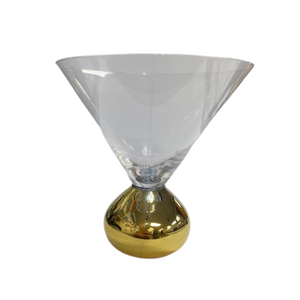 Martini Glass with Gold Electroplated Ball Stem Martini Glass with Gold Electroplated Ball Stem