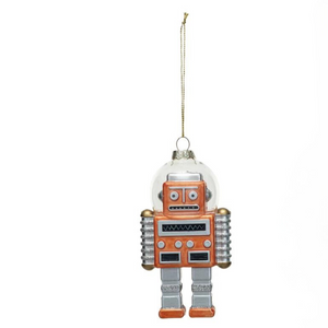 Orange Robot Glass Ornament Orange Robot Glass Ornament
