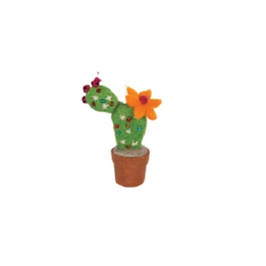 Beaded Cactus Orange Flower Ornament Beaded Cactus Orange Flower Ornament