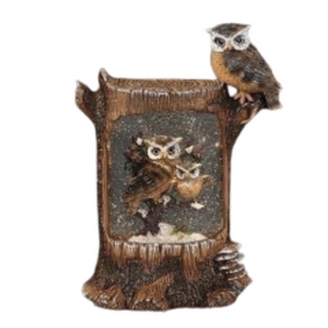 Lighted Swirl Log with Owl Scene Water Lantern Lighted Swirl Log with Owl Scene Water Lantern