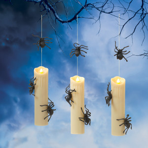 Lighted Hanging Spider Candles