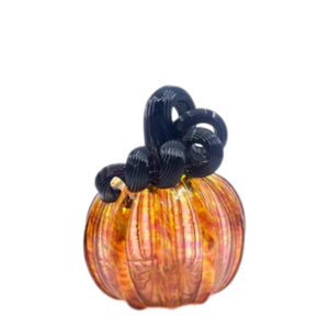 Mini Jewel Orange & Pink Glass Pumpkin