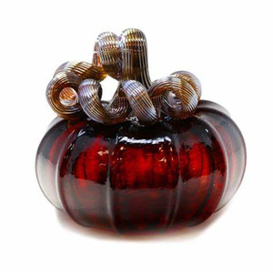 Classic Maroon Glass Squat Pumpkin