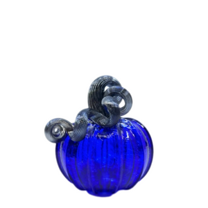 Coastal Cobalt Blue Glass Squat Pumpkin Coastal Cobalt Blue Glass Squat Pumpkin