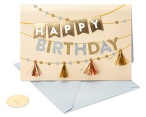 Metallic Tassel Banners Birthday Card Metallic Tassel Banners Birthday Card