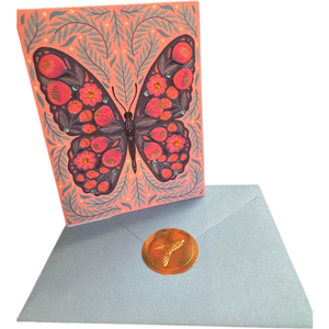 Bright Floral Butterfly Birthday Card