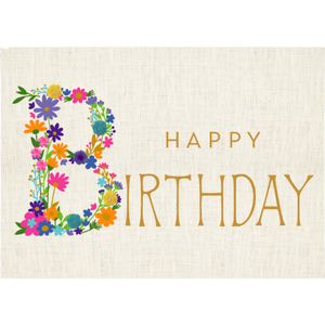 Floral Embroidered Birthday Card