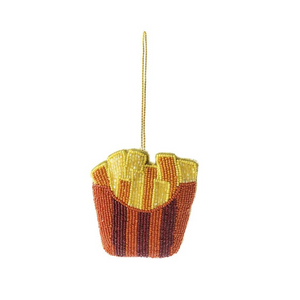 French Fries Cotton Blend & Beaded Ornament