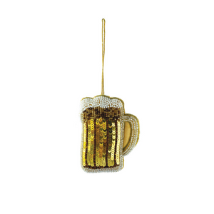Gold Sequin Beer Glass Ornament Gold Sequin Beer Glass Ornament